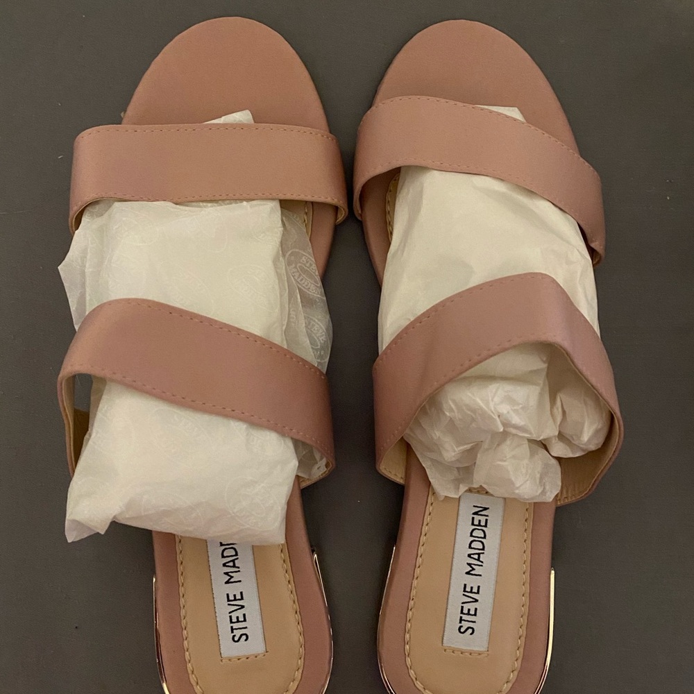 Blush Pink Steve Madden Flat Sandals